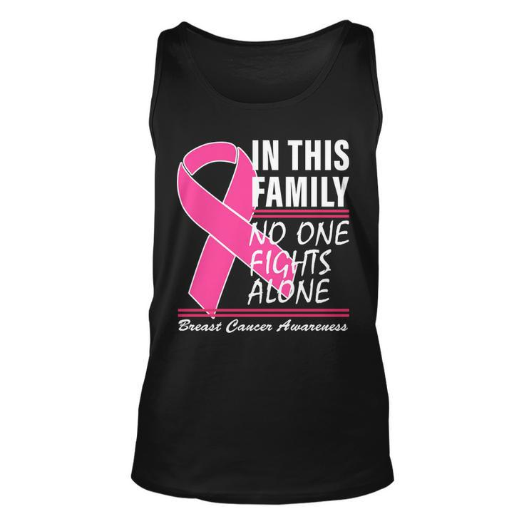 No One Fights Alone Breast Cancer Awareness Ribbon Tshirt Unisex Tank Top