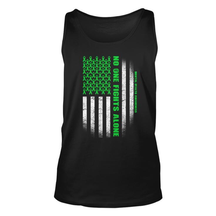 No One Fights Alone Mental Health Awareness Flag Tshirt Unisex Tank Top