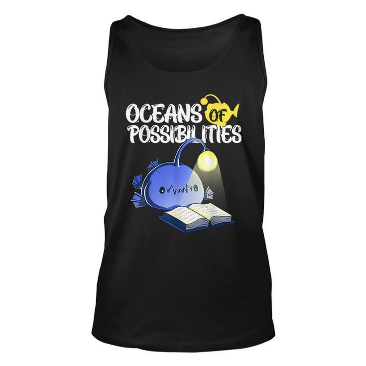 Oceans Of Possibilities Summer Reading Anglerfish  Men Women Tank Top Graphic Print Unisex