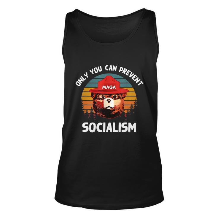 Only You Can Prevent Socialism Maga Bear Republican Tshirt Unisex Tank Top