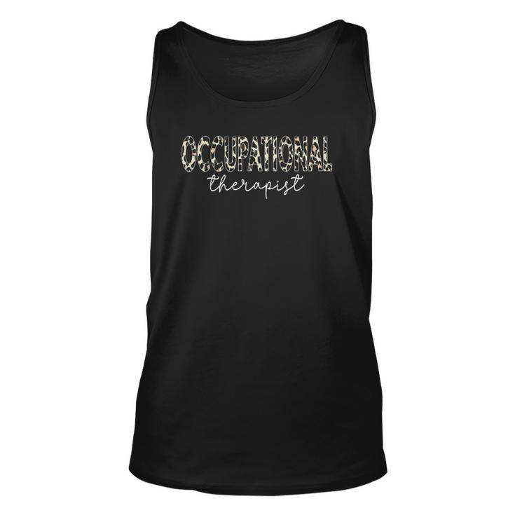 Ot Therapist Leopard Print For Occupational Therapy Unisex Tank Top