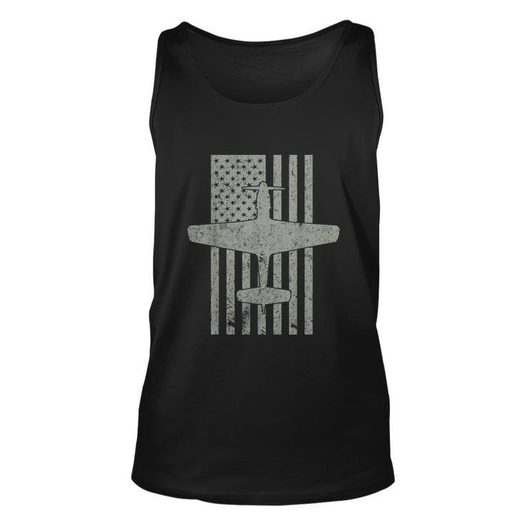 P51 Mustang Wwii Fighter Airplane Vintage Flag Unisex Tank Top