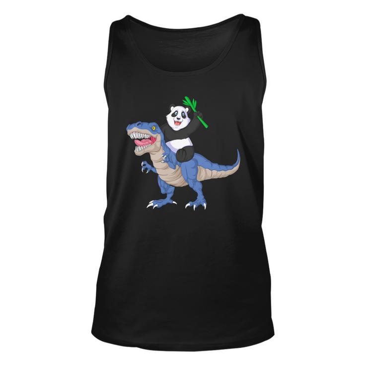 Panda Riding Dinosaur Unisex Tank Top