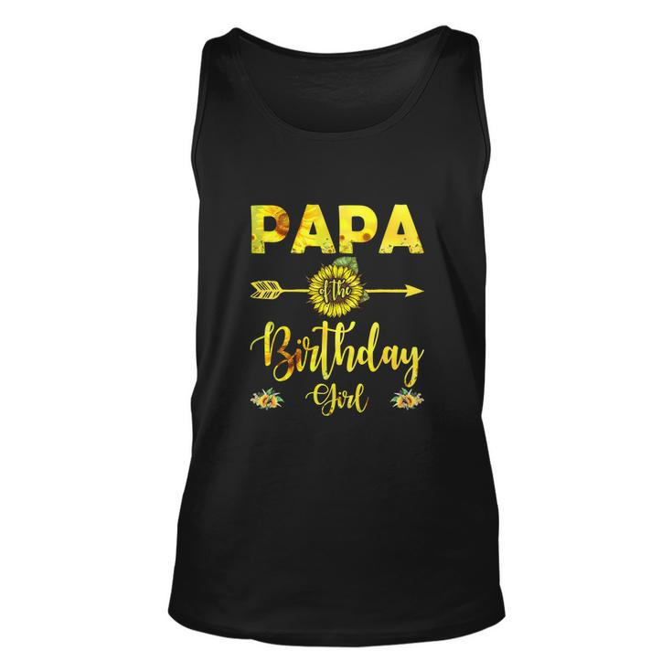 Papa Of The Birthday Girl Funny Dad Sunflower Unisex Tank Top