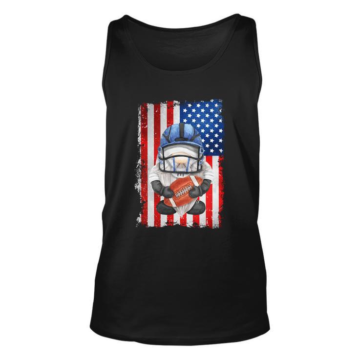 Patriotic Football Dad With Funny Gnome And American Flag Gift Unisex Tank Top