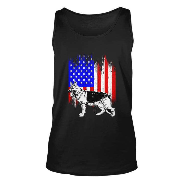 Patriotic German Shepherd American Flag Dog Lover Gift Cute Gift Unisex Tank Top