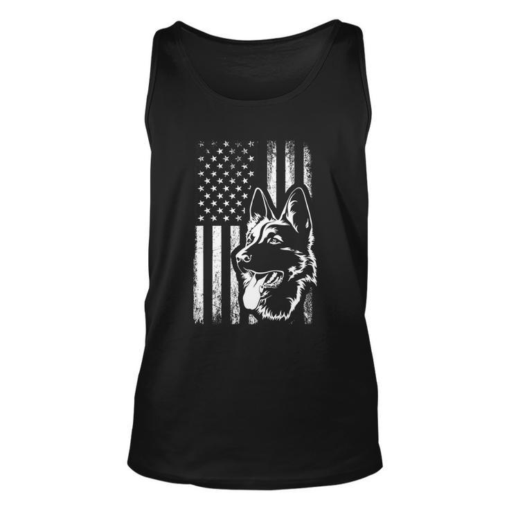 Patriotic German Shepherd American Flag Dog Lover Gift V2 Unisex Tank Top