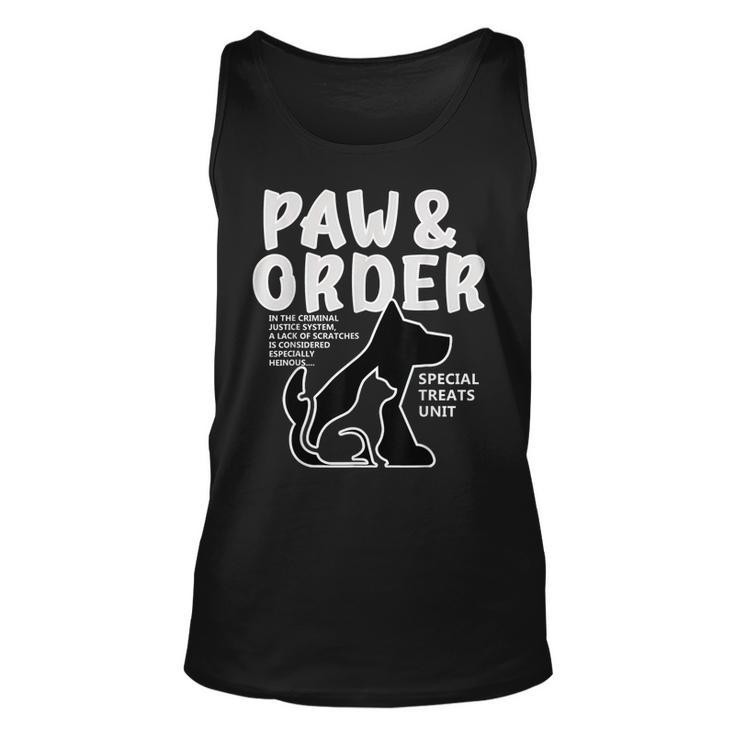 Paw And Order Special Feline Unit Pets Training Dog And Cat  Unisex Tank Top