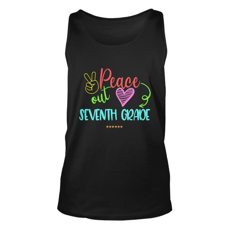 Peace Out Seventh Grade Graphic Plus Size Shirt For Teacher Female Male Students Unisex Tank Top