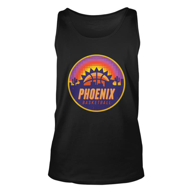 Phoenix Basketball Retro Logo Pixel Sunset Unisex Tank Top