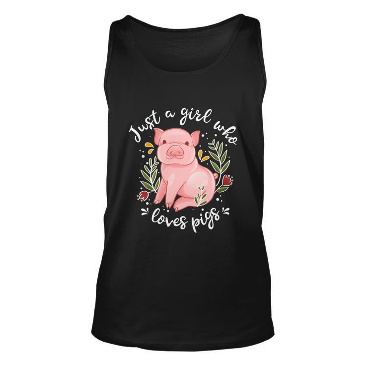 Pig Funny Gift Just Girl Who Loves Pigs Pig Lovers Gift Graphic Design Printed Casual Daily Basic Unisex Tank Top