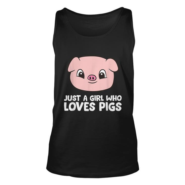 Pigs Farmer Girl Just A Girl Who Loves Pigs Graphic Design Printed Casual Daily Basic Unisex Tank Top