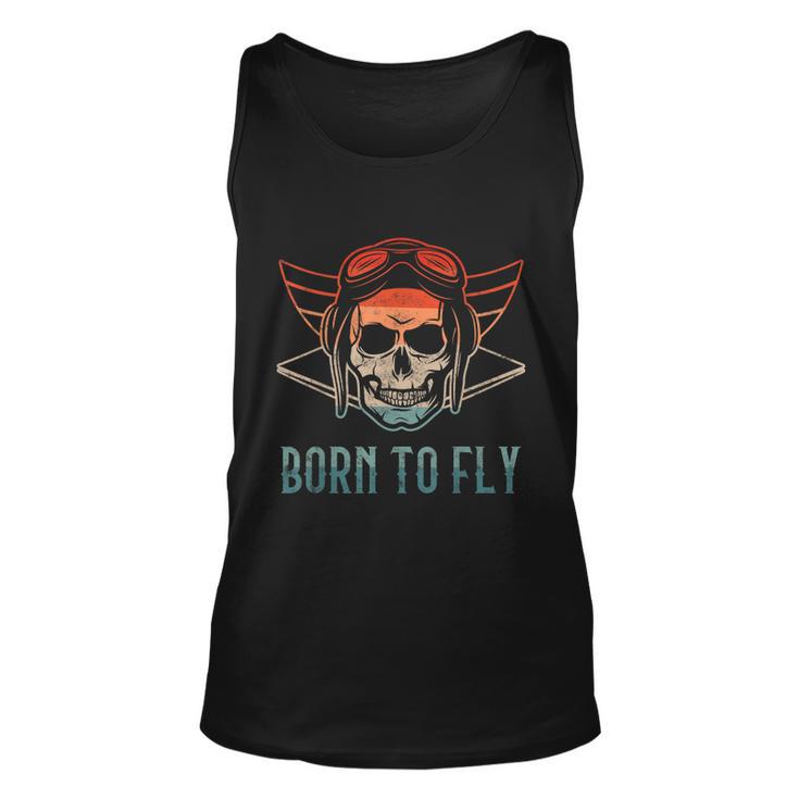 Pilot Born O Fly Airplane Plane Aviator Airport Pilots Unisex Tank Top