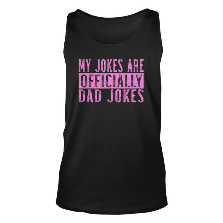Mens Pink Girl Dad Pregnancy Announcement My Jokes Are Officially Tank Top