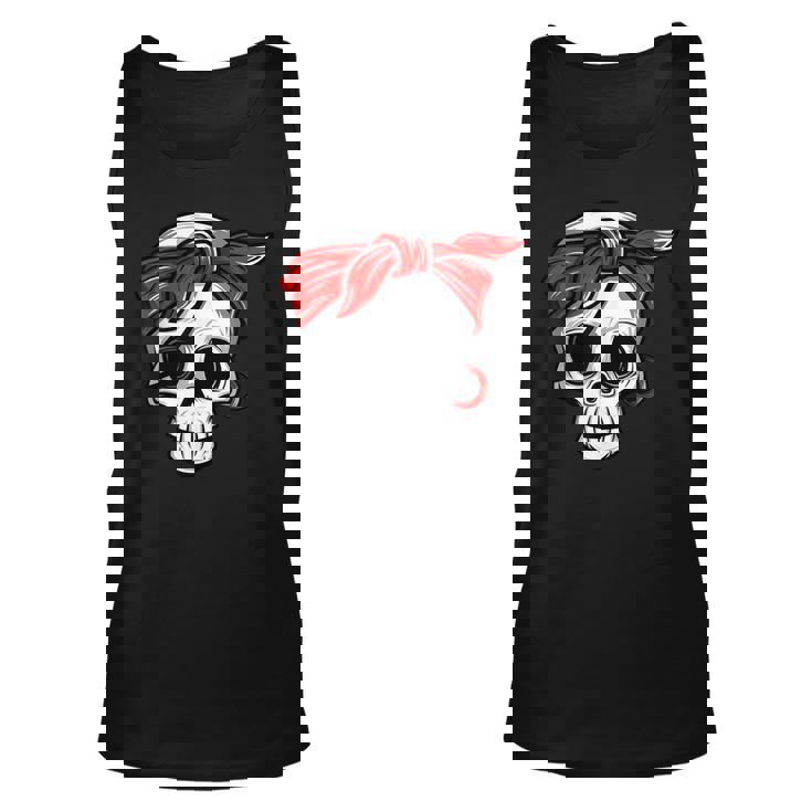 Pirate Dead With Eye Patch Red Bandana Halloween Diy Costume  Unisex Tank Top