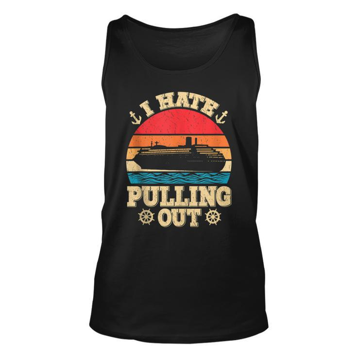 Pontoon Captain Boating I Hate Pulling Out Funny Boat  Men Women Tank Top Graphic Print Unisex