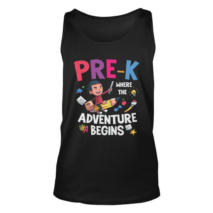 Prek Where The Adventure Begins Back To School V2 Unisex Tank Top