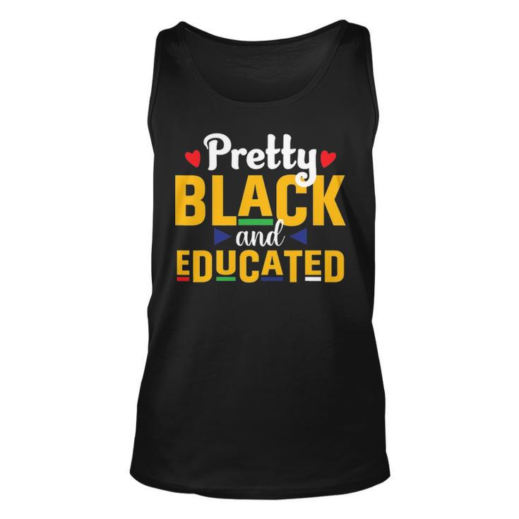 Pretty Black And Educated Juneteenth Black Freedom Pride  Unisex Tank Top