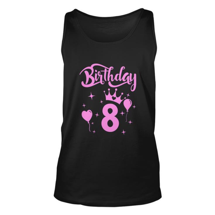 Princess Birthday Girl 8 Year Old Funny Birthday Girl Unisex Tank Top