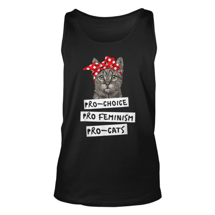 Pro Choice Pro Feminism Pro Cats T  Gift For Women Men  Unisex Tank Top