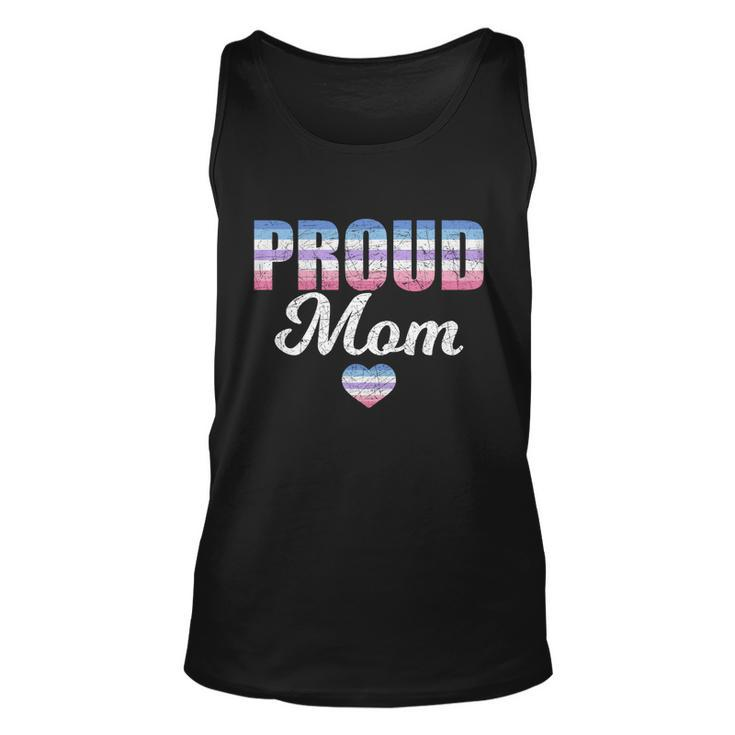 Proud Mom Bi Gender Flag Heart Mothers Day Lgbt Bigender Gift Unisex Tank Top