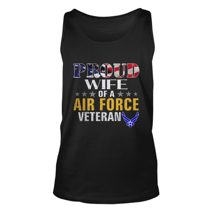 Proud Wife Of A Air Force Veteran American Flag Military Unisex Tank Top