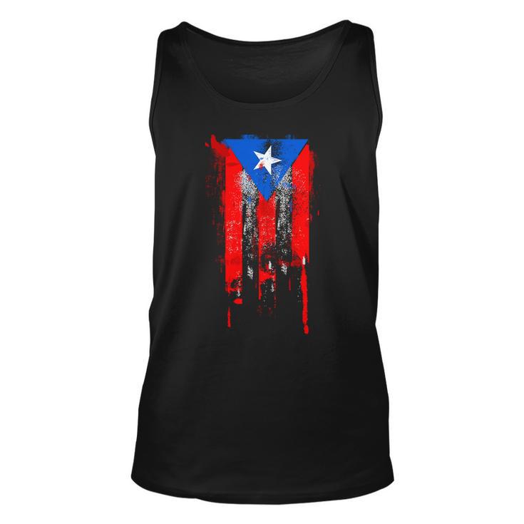 Puerto Rico Flag Drip Unisex Tank Top