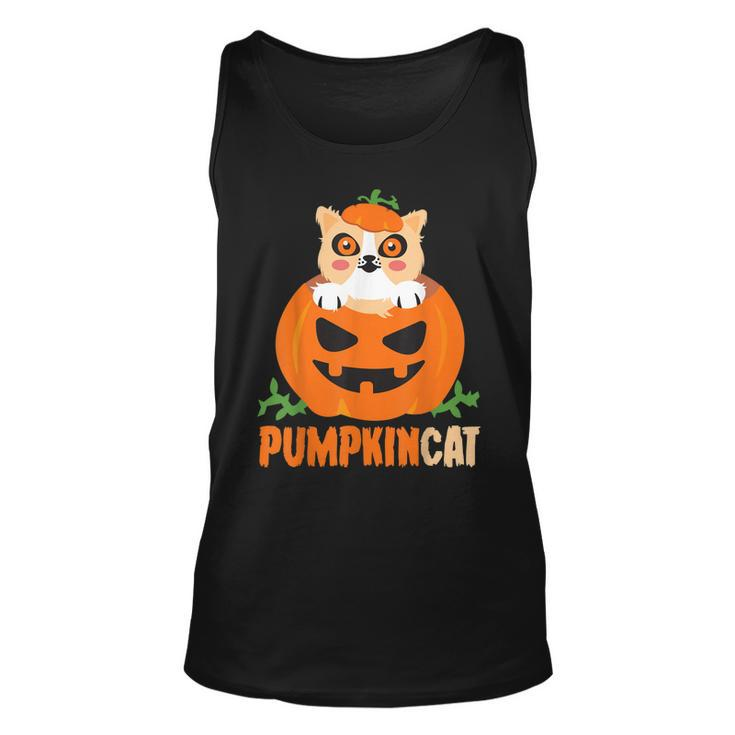 Pumpkin Cat Cute Kitty Trick Or Treat Halloween Costume  Unisex Tank Top
