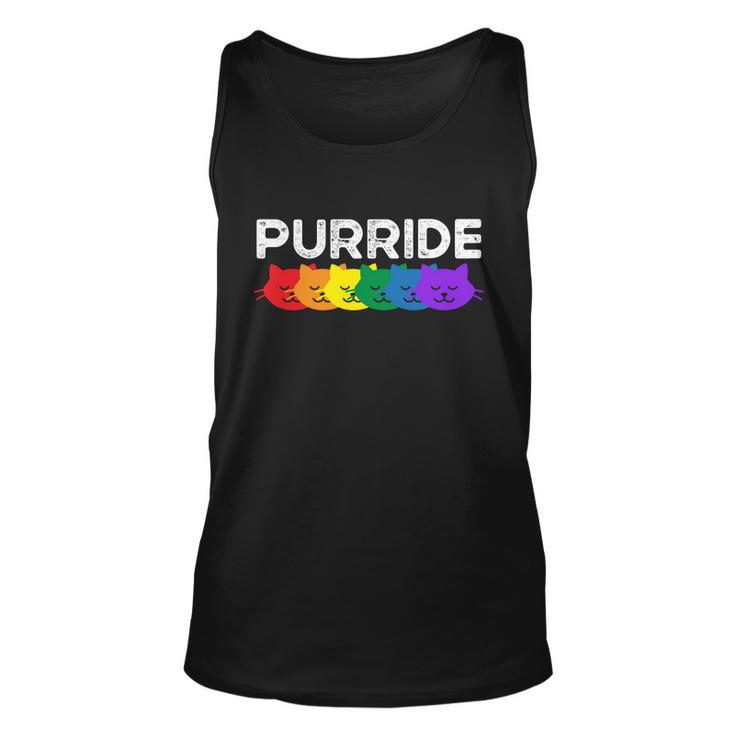 Purride Cat Lover Pride Month Gay Rights Rainbow Cat Cute Gift Unisex Tank Top