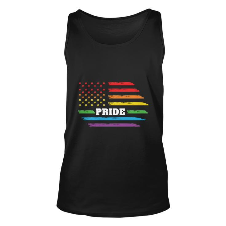 Rainbow Distressed American Flag Pride Month Lbgt Unisex Tank Top