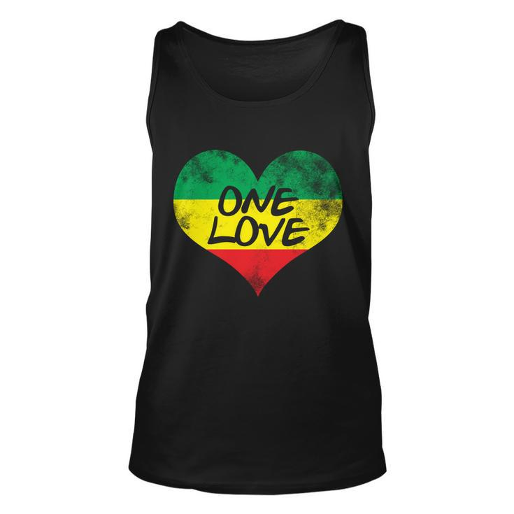 Rastafari One Love Vintage Jamaican Heart Unisex Tank Top