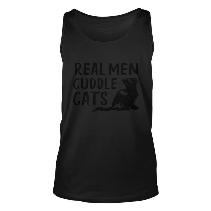 Real Men Cuddle Cats Black Cat Animals Cat Men Women Tank Top Graphic Print Unisex