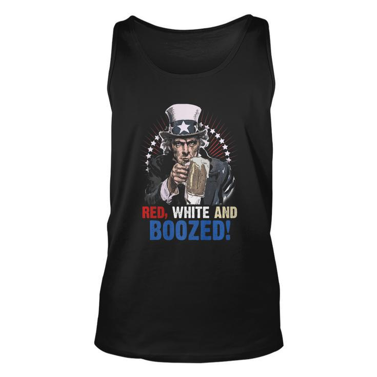 Red White And Boozed 4Th Of July Uncle Sam Unisex Tank Top
