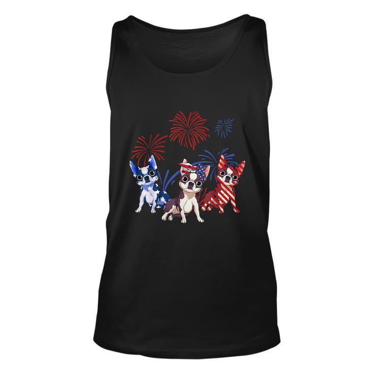 Red White Blue Boston Terrier Usa Flag 4Th Of July Unisex Tank Top