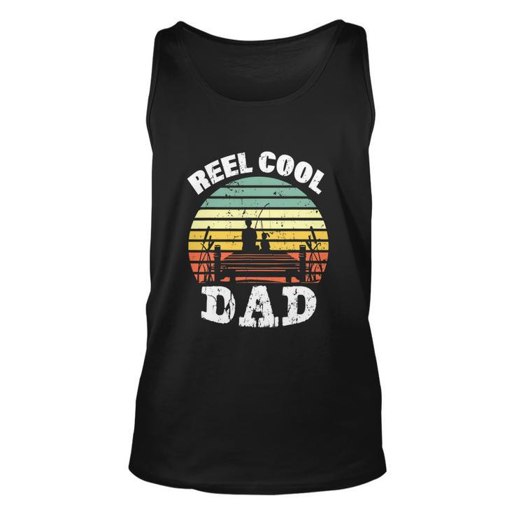 Reel Cool Dad Fisherman Daddy Funny Fathers Day Unisex Tank Top