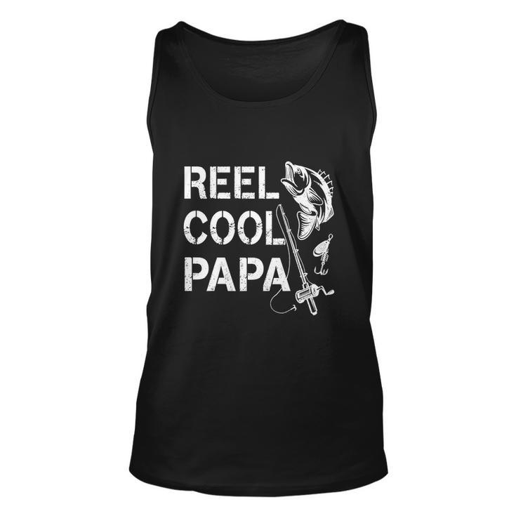 Reel Cool Papa Fishing Dad Fathers Day Fisherman Fish Unisex Tank Top