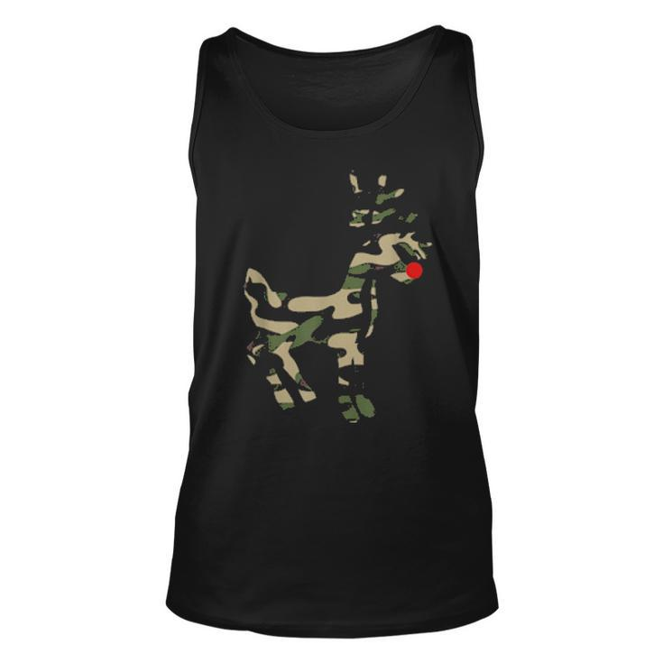 Reindeer Red Nose Camo Camouflage Xmas Holiday Hunting Men Women Tank Top Graphic Print Unisex