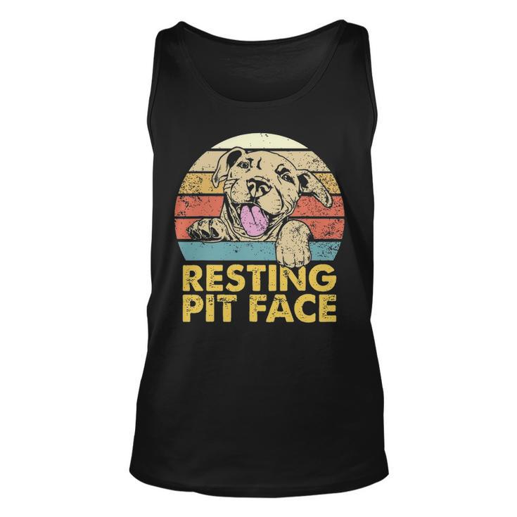 Resting Pit Face   Pitbull Pibble Pittie Pit Bull Terrier  Unisex Tank Top