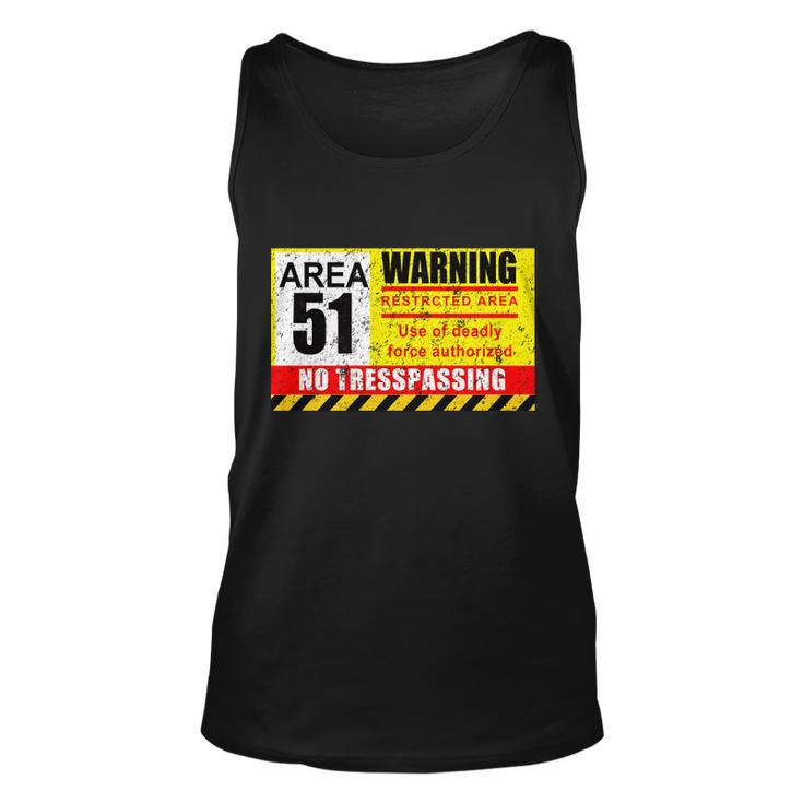 Restricted Area 51 No Trespassing Funny Unisex Tank Top
