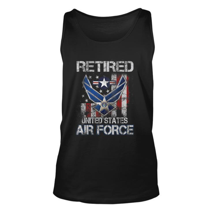 Retired Us Air Force Veteran Usaf Veteran Flag Vintage Tshirt Unisex Tank Top