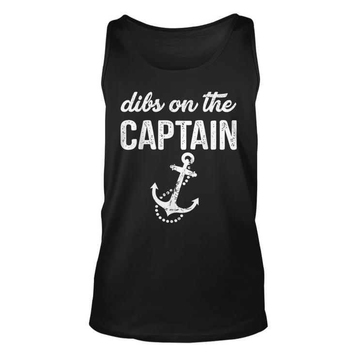 Retro Anchor Vintage Dibs On The Captain Funny Captain Wife  Unisex Tank Top
