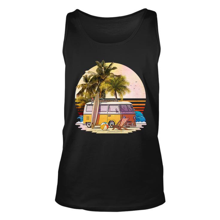 Retro Beach Bum Hippie Van Unisex Tank Top