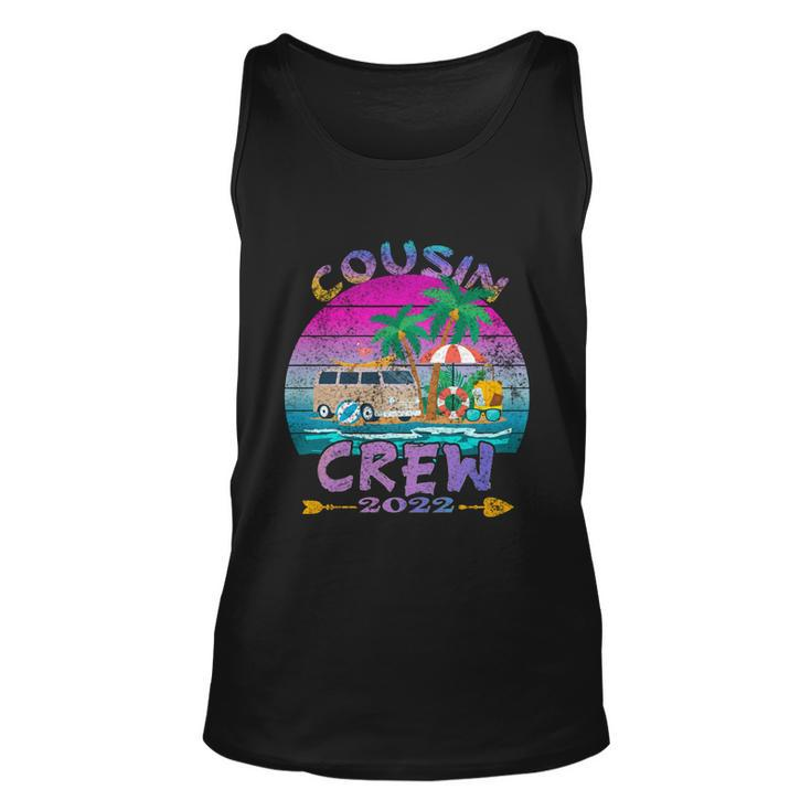Retro Cousin Crew Vacation 2022 Beach Trip Family Matching Gift Unisex Tank Top