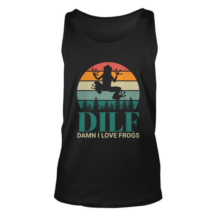Retro Dilf Damn I Love Frogs Unisex Tank Top