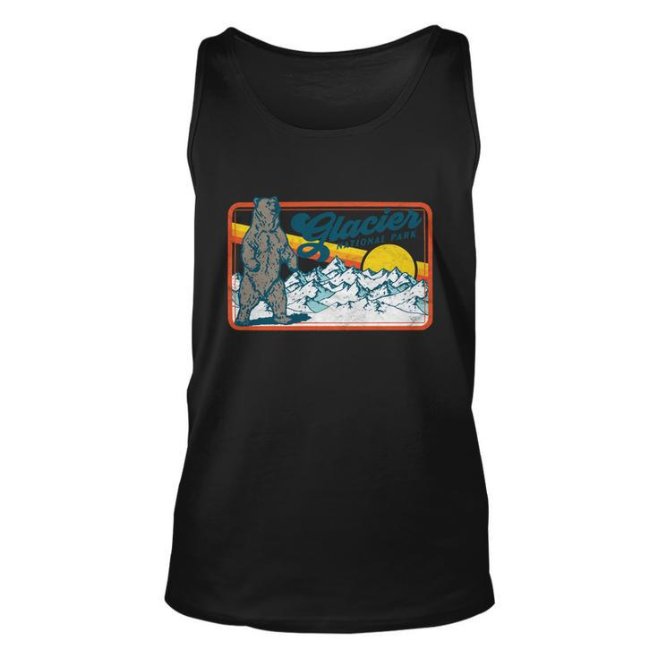 Retro Glacier National Park 80S Bear Graphic 80S Meaningful Gift Unisex Tank Top