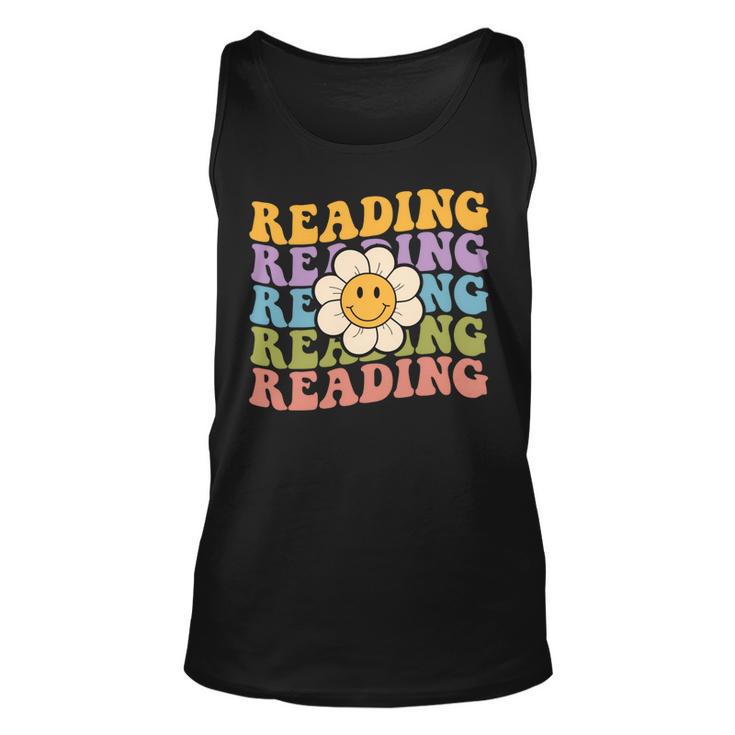 Retro Groovy Reading Teacher Back To School Unisex Tank Top