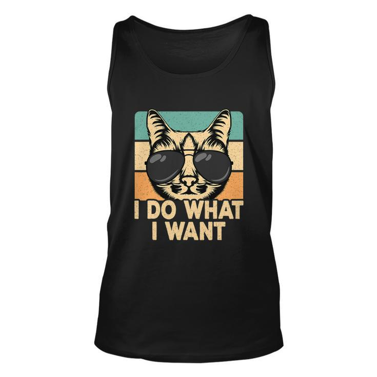 Retro I Do What I Want Funny Cat Lover Unisex Tank Top