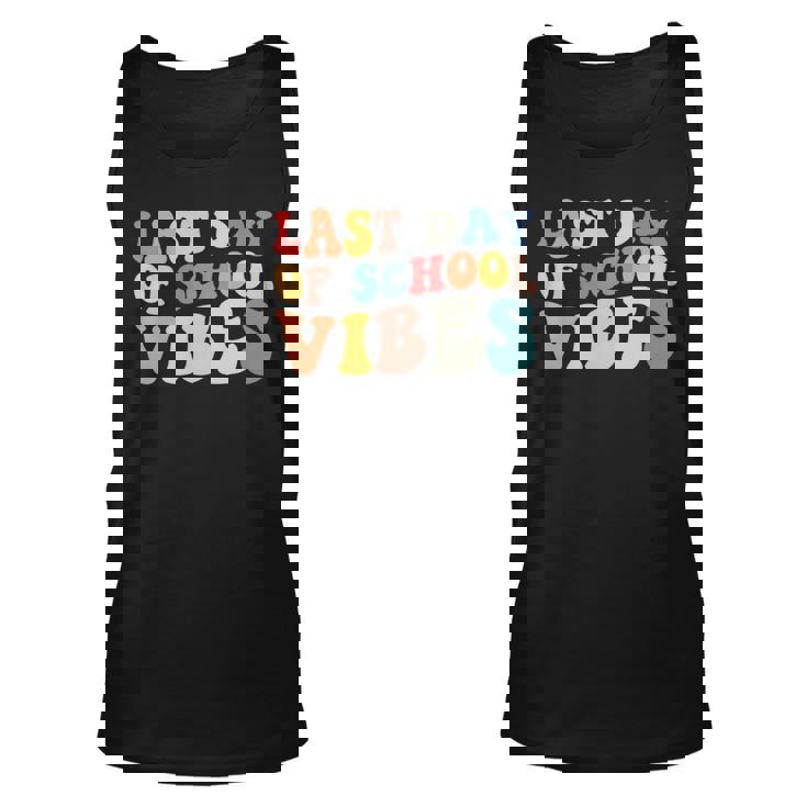 Retro Last Day Of School Vibes Summer Teacher Goodbye School Unisex Tank Top