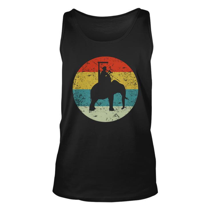 Retro Vintage Man Riding Elephant Unisex Tank Top