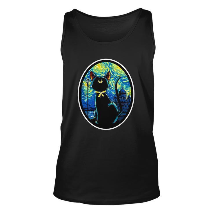 Sailor Moon Cat Starry Night Van Gogh Unisex Tank Top